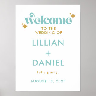 Affiche de bienvenue Mariage de la Palette de plag