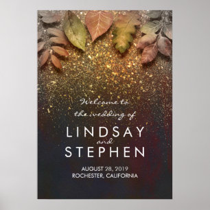 Affiche de bienvenue Mariage de Parties scintillan