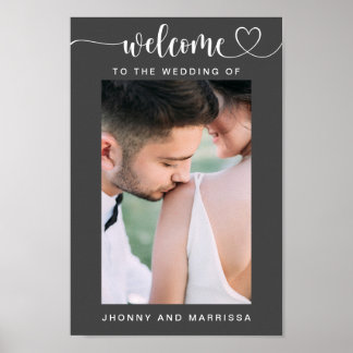 Affiche de bienvenue Mariage de photo de script si