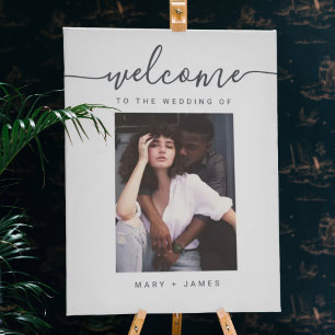 Affiche de bienvenue Mariage de photo de script si