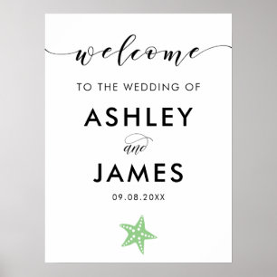Affiche de bienvenue Mariage de poisson étoile ver