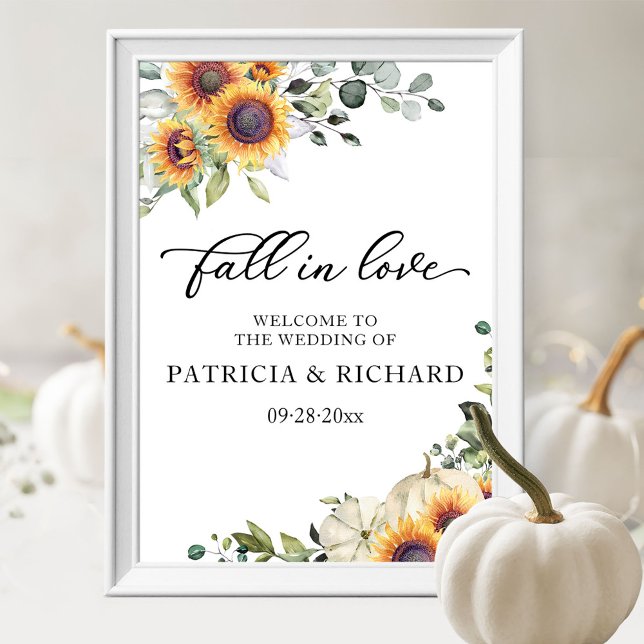 Affiche de bienvenue Mariage de tournesols verdoya (Créateur téléchargé)