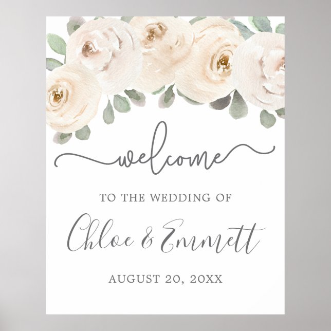 Affiche de bienvenue Mariage de White Rose (Devant)