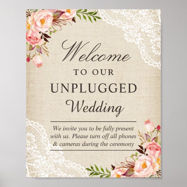 Affiche de bienvenue Mariage débranchée de la dent (Devant)