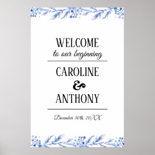 Affiche de bienvenue Mariage des branches d'aquare