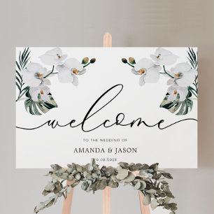 Affiche de bienvenue Mariage des orchidées de verd