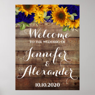 Affiche de bienvenue Mariage des Roses de Sunflowe