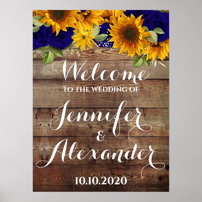 Affiche de bienvenue Mariage des Roses de Sunflowe (Devant)