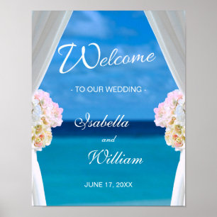 Affiche de bienvenue   Mariage d'été Ocean Beach