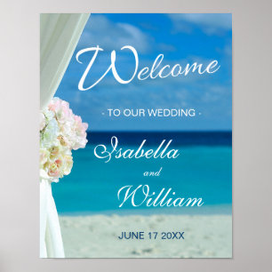 Affiche de bienvenue Mariage d'été Ocean Beach