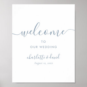 Affiche de bienvenue Mariage Dusty Blue