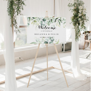 Affiche de bienvenue Mariage écoaquarelle Eucalypt