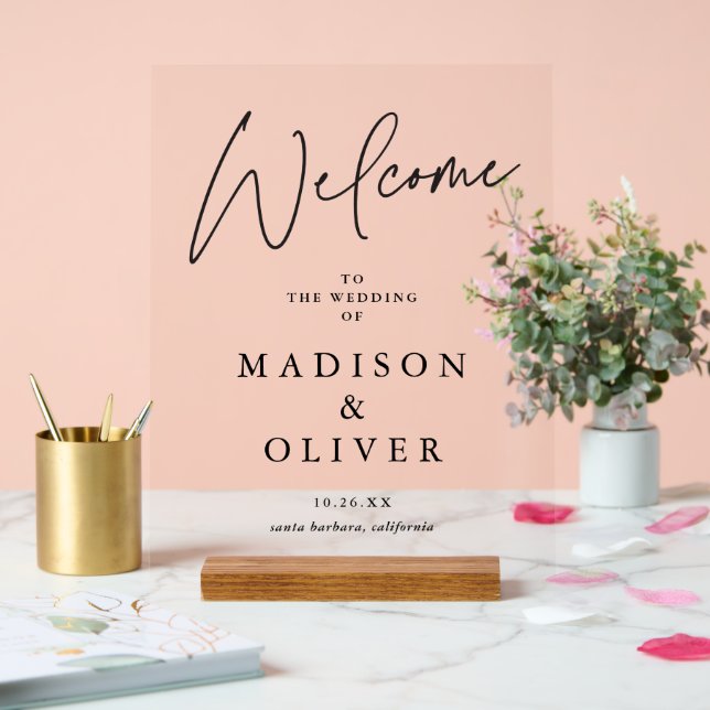 Affiche de bienvenue Mariage Elegance moderne (Mariage)