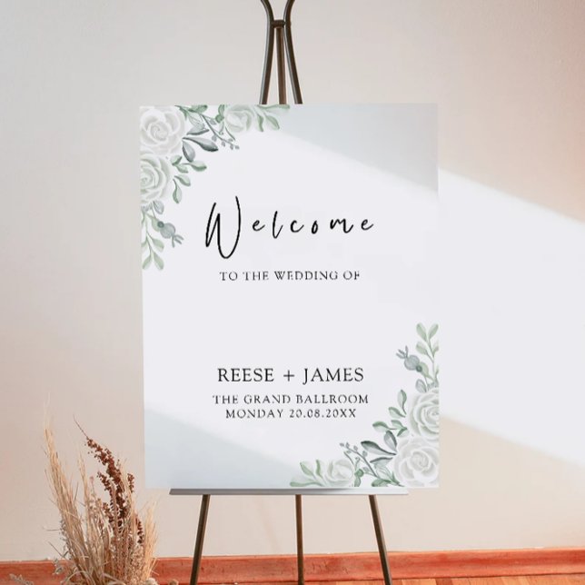 Affiche de bienvenue Mariage Emerald Green (Emerald Green Wedding Welcome Sign)