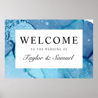 Affiche de bienvenue Mariage Ethereal Wave V07