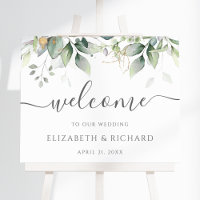 Affiche de bienvenue Mariage Eucalyptus Botanical 