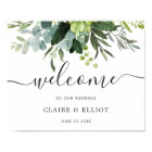 Affiche de bienvenue Mariage Eucalyptus Green Foli