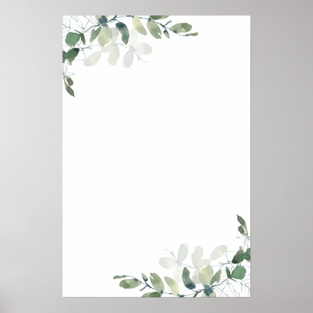 Affiche de bienvenue Mariage Eucalyptus Greenery (Devant)