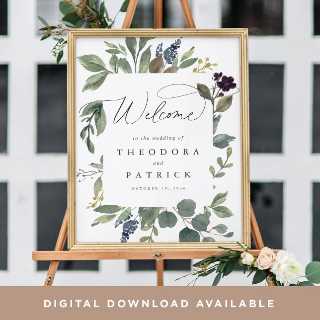 Affiche de bienvenue Mariage Eucalyptus & Sage (Créateur téléchargé)