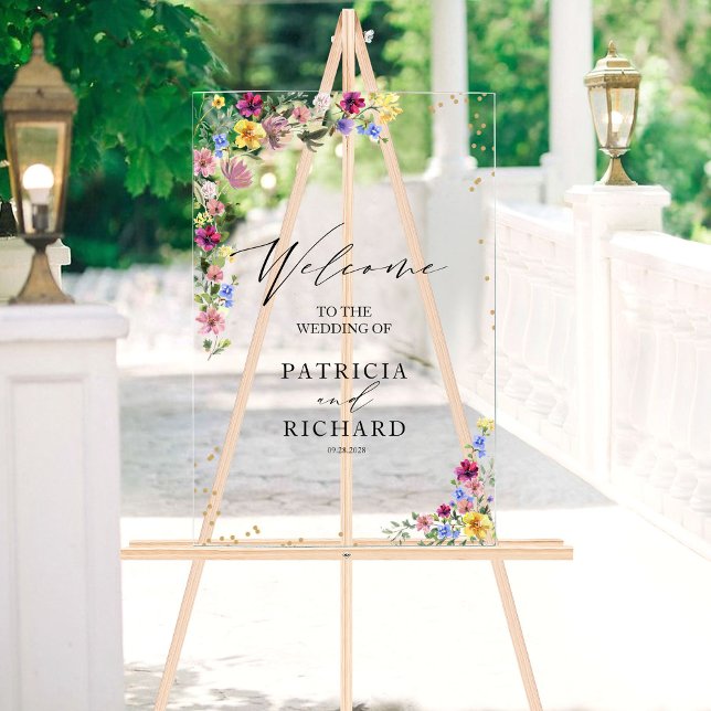 Affiche de bienvenue Mariage Fleur sauvage Boho (Créateur téléchargé)