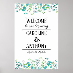 Affiche de bienvenue Mariage Fleur sauvage de ress