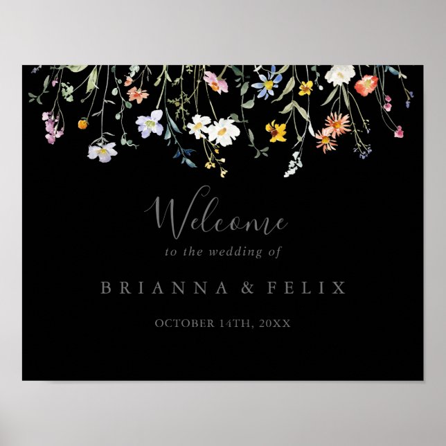Affiche de bienvenue Mariage Floral Floral Multico (Devant)