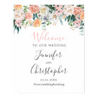 Affiche de bienvenue Mariage floral flush romantiq