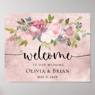 Affiche de bienvenue Mariage flou personnalisé