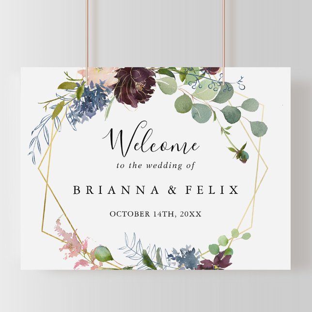 Affiche de bienvenue Mariage géométrique de Bourgo (Créateur téléchargé)