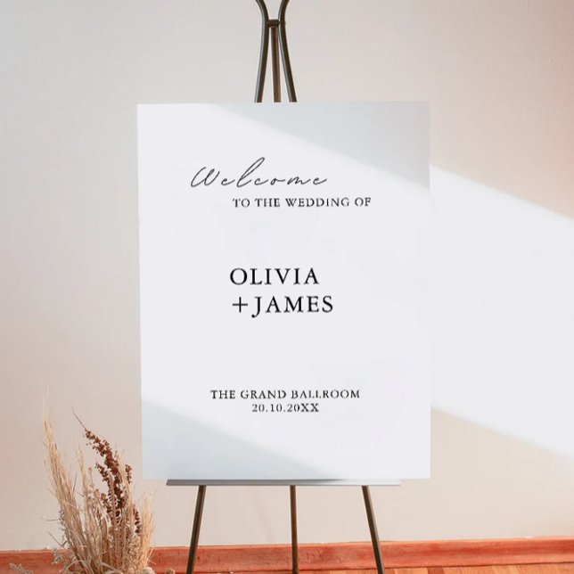 Affiche de bienvenue Mariage minimaliste (Minimalist Wedding Welcome Sign)
