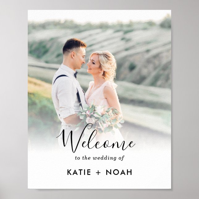 Affiche de bienvenue Mariage minimaliste simple et (Devant)