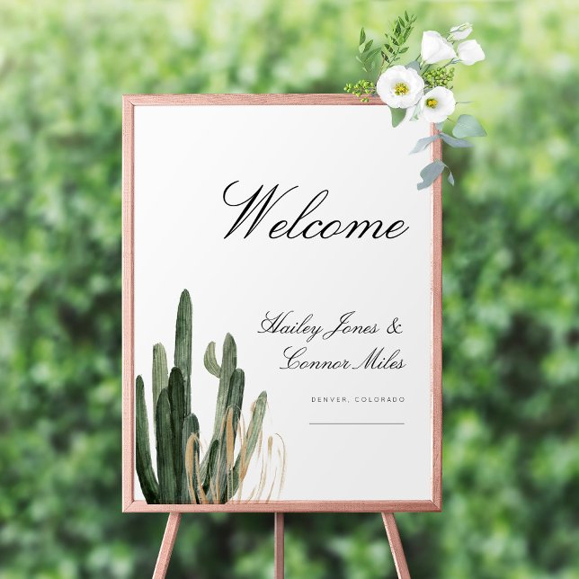 Affiche de bienvenue Mariage moderne du désert du  (Créateur téléchargé)