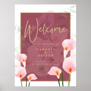 Affiche de bienvenue Mariage moderne Pink Calla Li