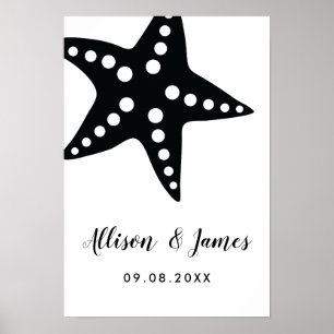 Affiche de bienvenue Mariage moderne Starfish, Noi