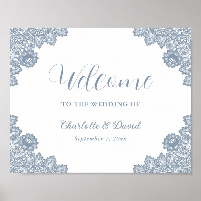 Affiche de bienvenue Mariage noir et blanc (Devant)