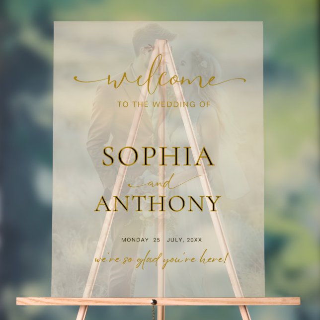 Affiche de bienvenue Mariage photo acrylique moder (Neutre)