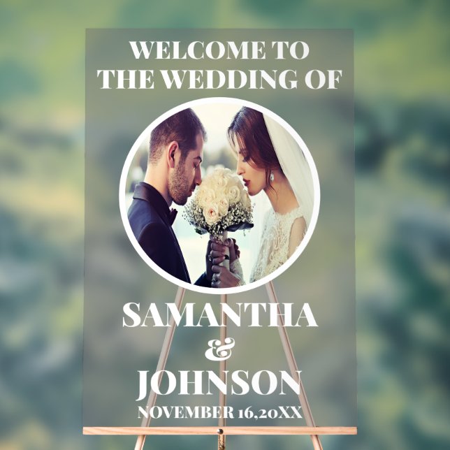 Affiche de bienvenue Mariage photo en acrylique ge (Neutre)