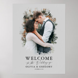 Affiche de bienvenue Mariage photo - Gris