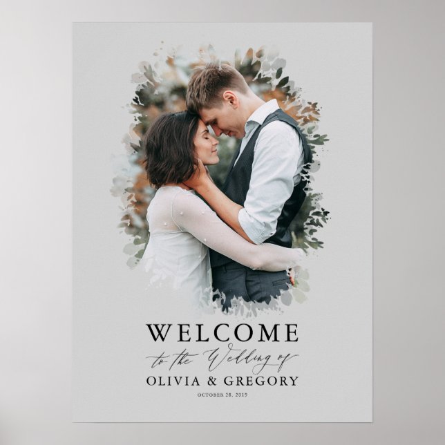 Affiche de bienvenue Mariage photo - Gris (Devant)