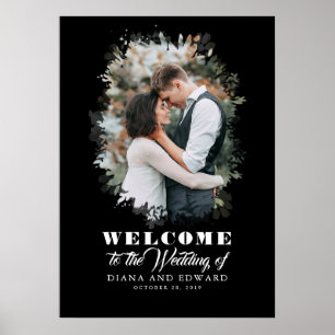 Affiche de bienvenue Mariage photo romantique