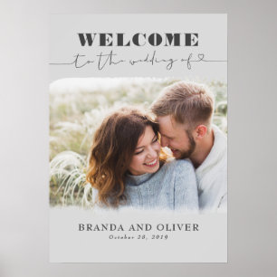 Affiche de bienvenue Mariage photo romantique mign