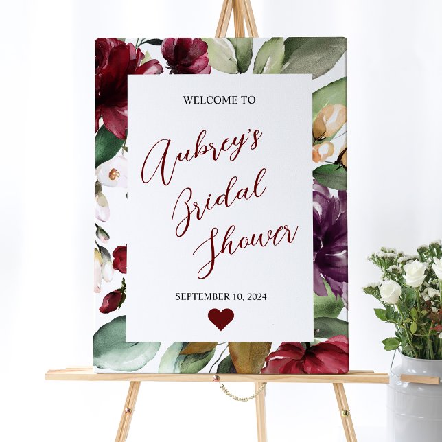 Affiche de bienvenue Mariage Rose de Bourgogne (Créateur téléchargé)