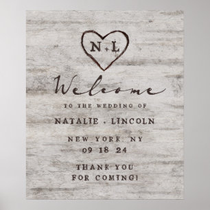 Affiche de bienvenue Mariage rustique