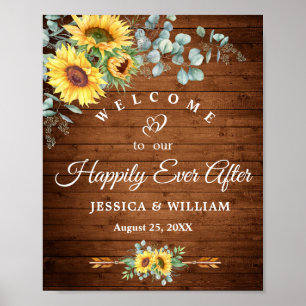 Affiche de bienvenue Mariage rustique des tourneso