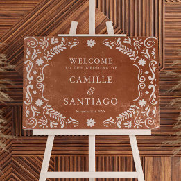 Affiche de bienvenue Mariage rustique mexicaine
