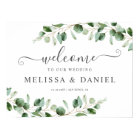 Affiche de bienvenue Mariage simple Eucalyptus Gre