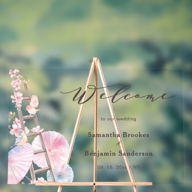 Affiche de bienvenue Mariage Spring Cherry Blossom (Neutre)