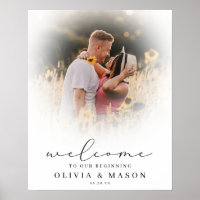 Affiche de bienvenue Mariage superposé souple avec
