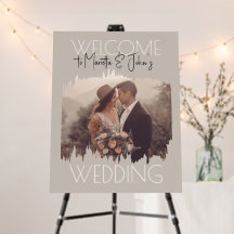 Affiche de bienvenue Mariage Taupe moderne photo p