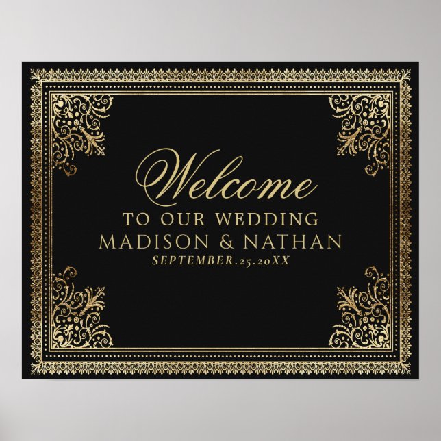 Affiche de bienvenue Mariage victorienne gothique  (Devant)